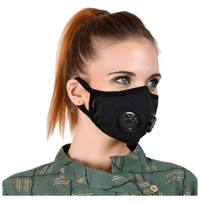 Advind Healthcare Military Grade N99 Mask with 2 Valves Large Black