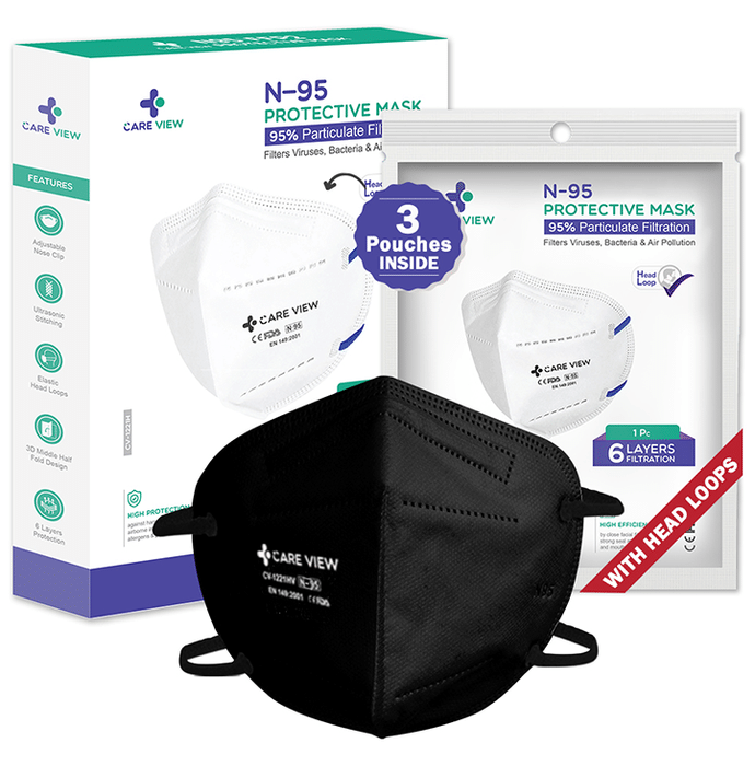 Care View Universal CV1221H N95 FFP2 Certified Headloop with 6 Layers Filtration Protective Mask