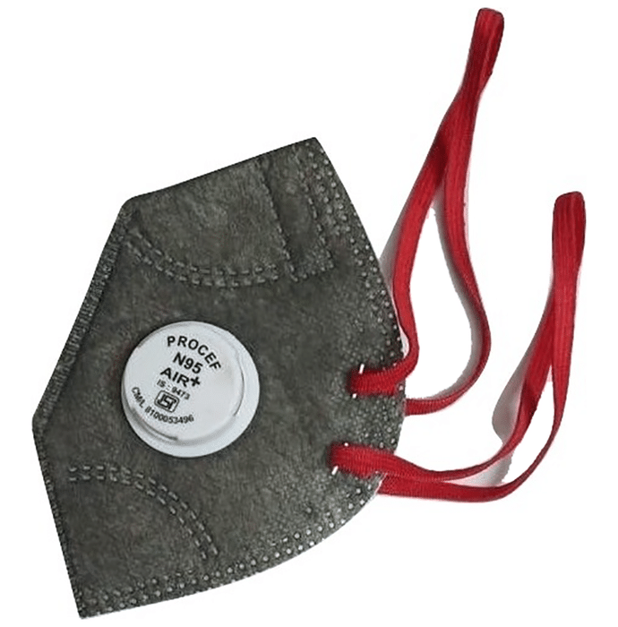 Procef Air+ N95 Anti Pollution Face Mask Grey with Breathing Valve