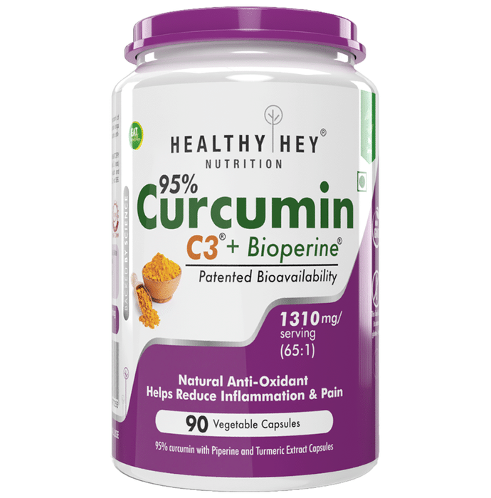 HealthyHey Curcumin with Bioperine 1310mg Vegetable Capsule With Piperine and Turmeric Extract