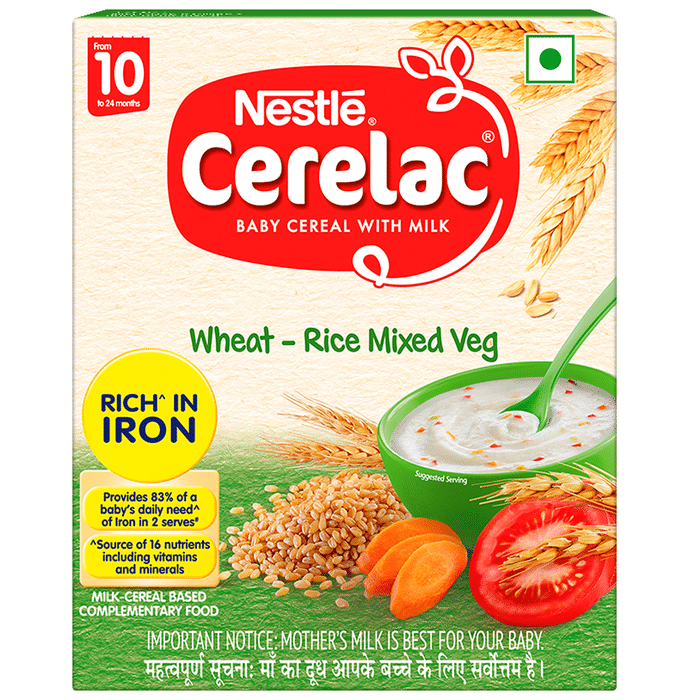 Nestle Cerelac Baby Cereal with Milk 10 Months+ Wheat-Rice Mixed Veg