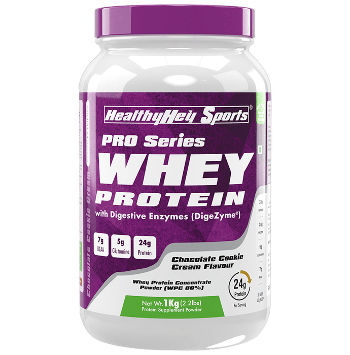 HealthyHey Sports Pro Series Whey Protein Concentrate Powder (WPC 80%) Chocolate Cookie Cream