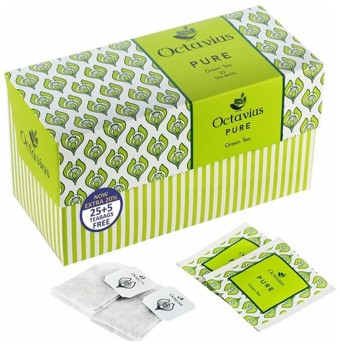 Octavius Green Tea 25 Tea Bags (5 Tea Bags Free) Pure