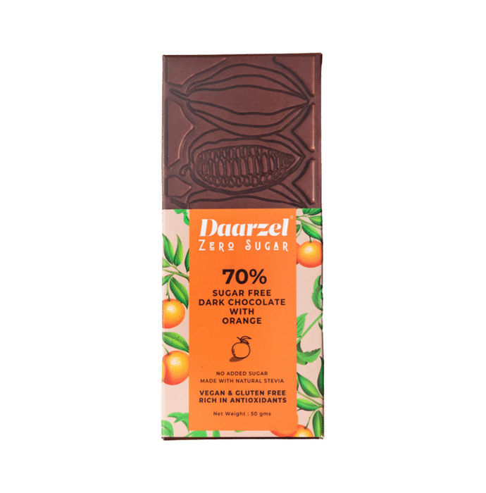 Daarzel Zero Sugar 70% Sugar Free Dark Chocolate with Orange