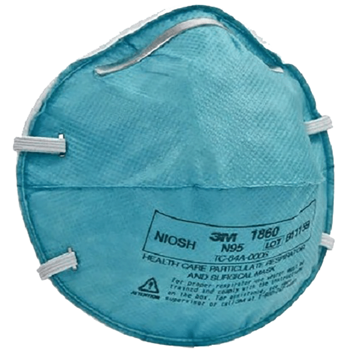 3M N95 1860 Health Care Particulate Respirator & Surgical Mask Teal Blue