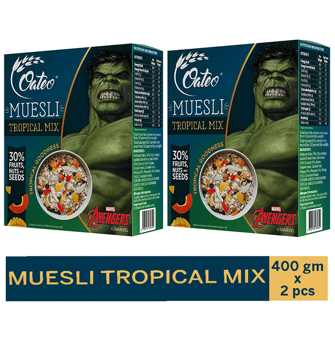 Oateo Muesli (400gm Each) Tropical Mix