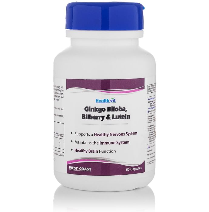 HealthVit Ginkgo Biloba, Bilberry & Lutein Capsule