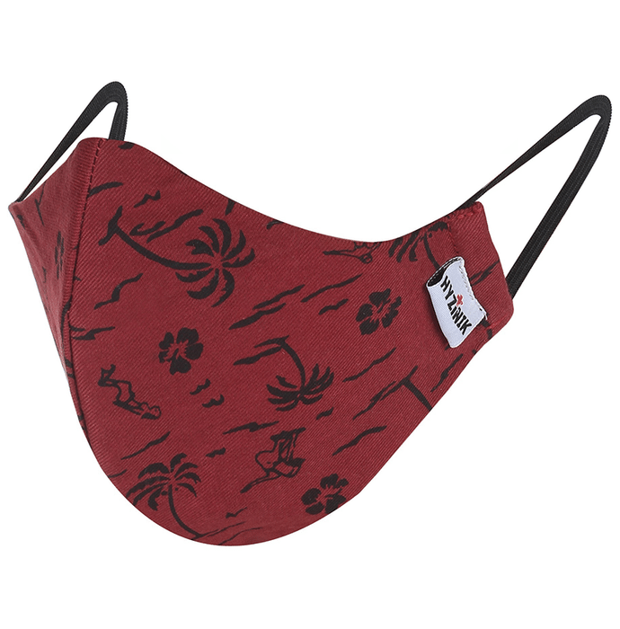 Hyzinik Anti-Viral Reusable Comfortable Face Mask Maroon Printed