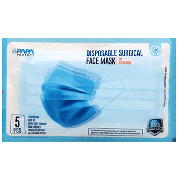 Papa Protect 3Ply Disposable Surgical Face Mask (5 Each)