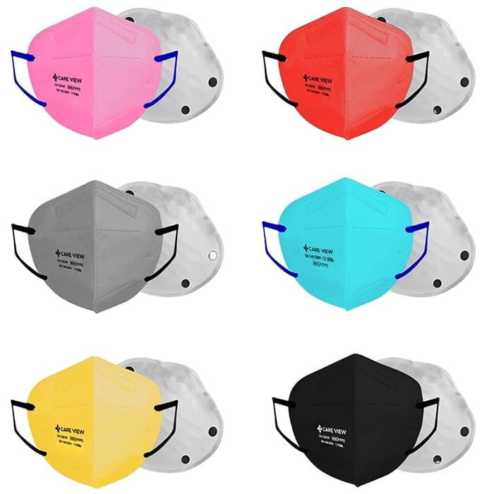 Care View CV1221 N95 FFP2 Certified Earloop with 6 Layers Filtration Protective Mask Universal Multicolor