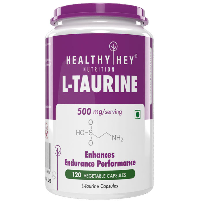 HealthyHey L-Taurine 500mg Vegetable Capsules