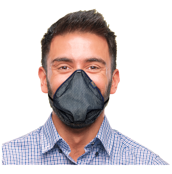 3bo XL Deltoid Turbo Face Mask in Navy Mesh with Maroon, Yellow & Navy Binding