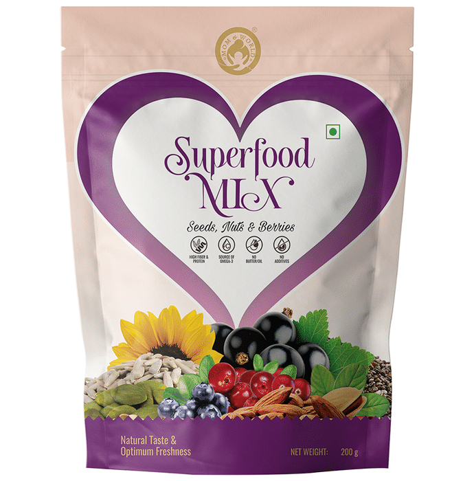 Mom & World Superfood Mix Seeds, Nuts & Berries (200gm Each)