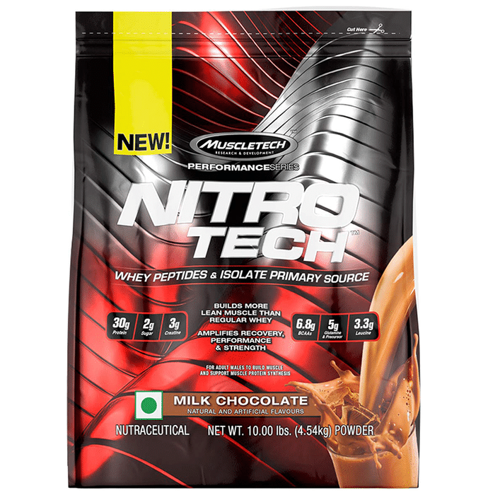 Muscletech Performance Series Nitro Tech Whey Peptides & Isolate Powder Milk Chocolate