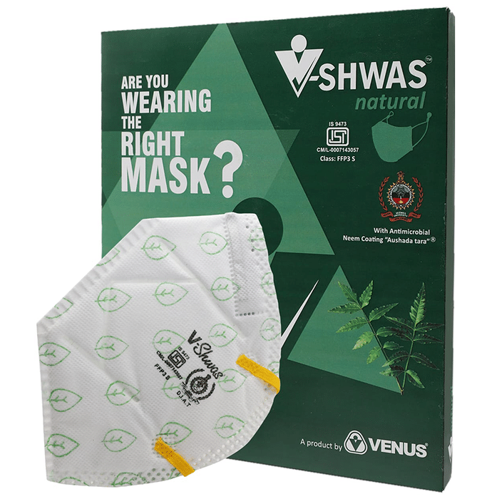 Venus V-Shwas Natural FFP3 Flat Fold Face Green Leaf Large