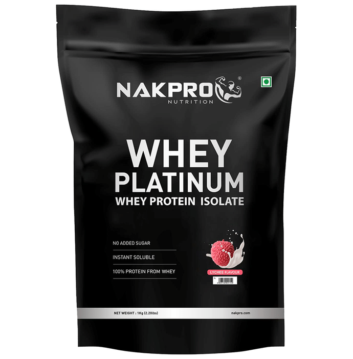 Nakpro Nutrition Whey Platinum Whey Protein Isolate Powder Lychee