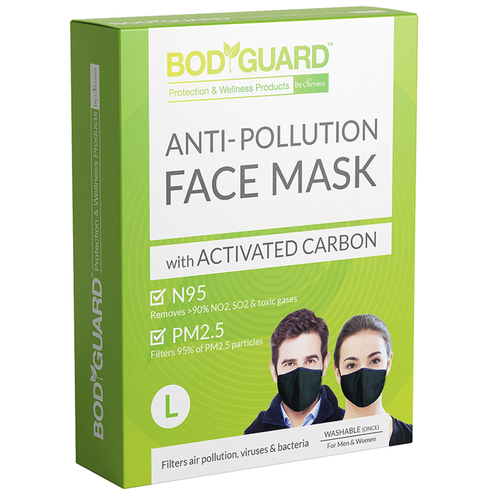 Bodyguard Anti-Pollution Mask with Activated Carbon, N95 + PM2.5 Large