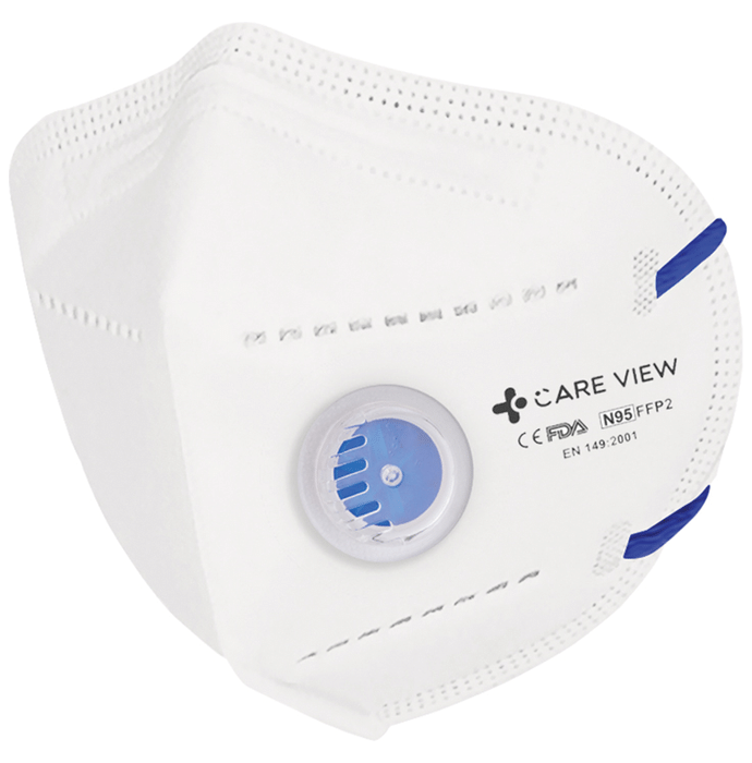 Care View CV1221HV N95 FFP2 Certified Headloop with & Exhalation Valve with 6 Layers Filtration Protective Mask