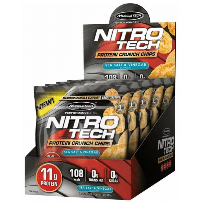 Muscletech Nitro Tech Protein Crunch Chips (25gm) Sea Salt & Vinegar
