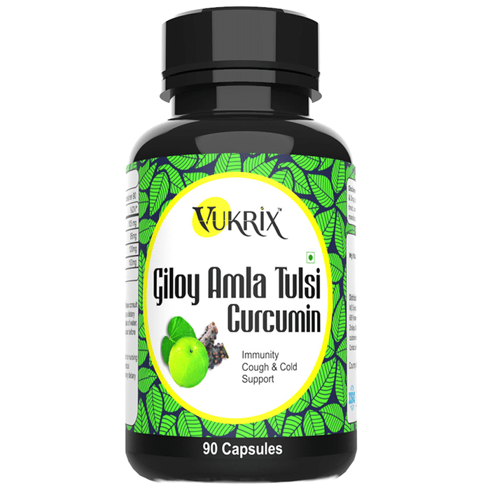 Vukrix Giloy Amla Tulsi Curcumin Immunity Cough & Cold Support Capsule
