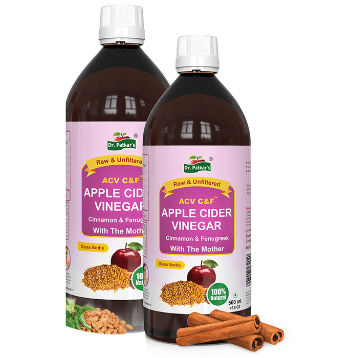 Dr. Patkar's Apple Cider Vinegar Cinnamon & Fenugreek with the Mother (500ml Each)