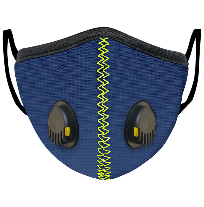 SanNap N95 Anti Pollution Reusable & Washable with Twin Breathing Valves Face Mask Blue