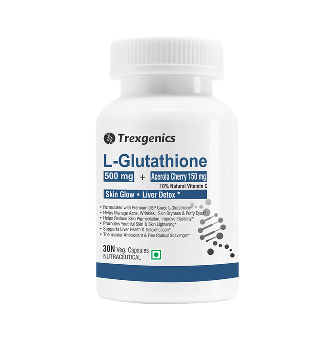 Trexgenics L-Glutathione 500mg Acerola Cherry 150mg Veg Capsule
