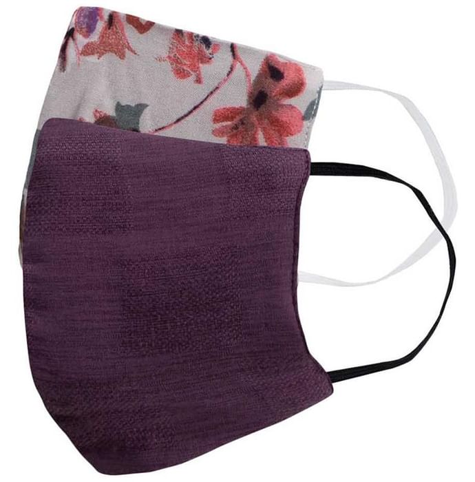 Faballey Lavender 3 Ply Balloon Reusable Mask Set