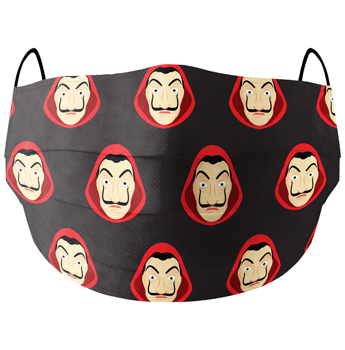 Soxytoes Cotton Face Mask Free Size Black Money Heist