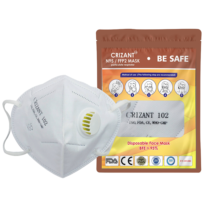 Crizant 102 N95 FFP2 Niosh Standard Mask with Exhalation Valve