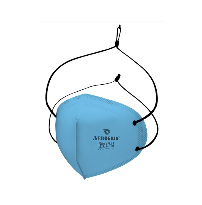 Aerogrid FFP2 Premium 6 Layer N95 Mask Blue with Adjustable Black Head Loop