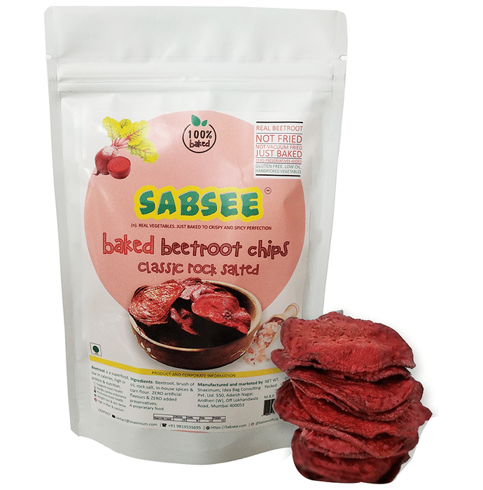 Sabsee Baked Beetroot Chips Classic Rock Salted Pack of 2