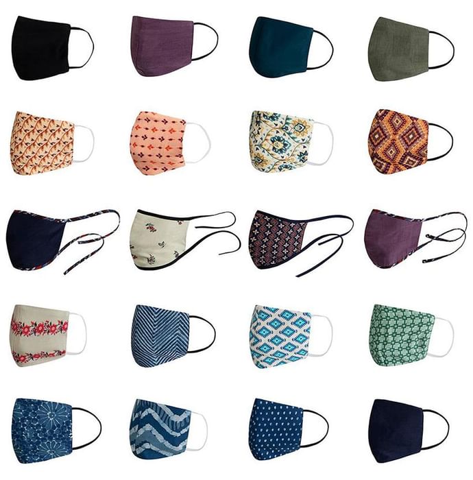Faballey Nifty Mix 3 Ply Balloon Reusable Mask Set