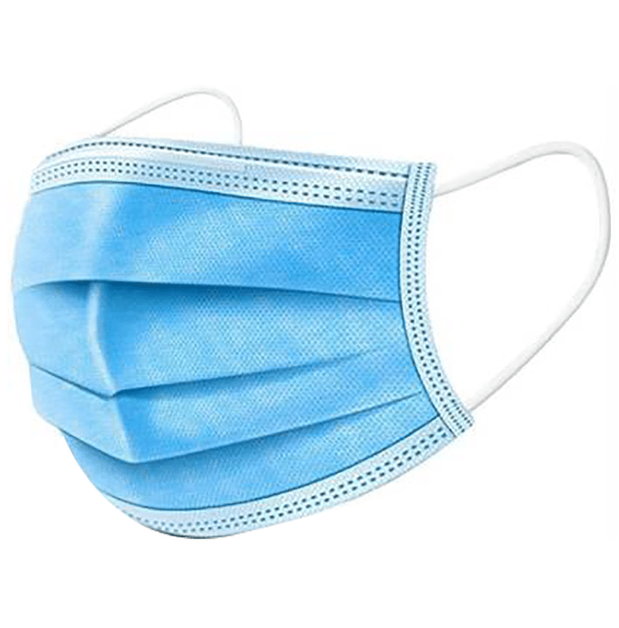 Medisafe 3 Ply Face Mask with Meltblown Filter Blue Elastic