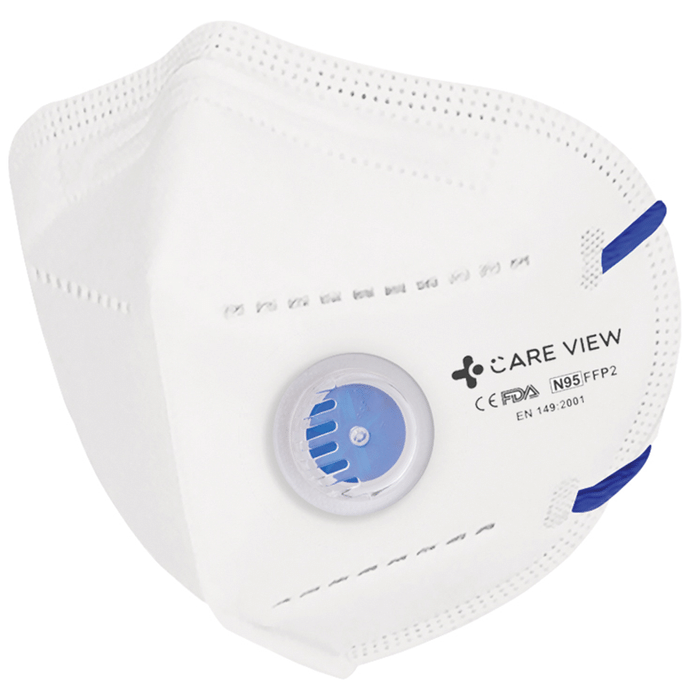 Care View Universal CV1221HV N95 FFP2 Certified Headloop with & Exhalation Valve with 6 Layers Filtration Protective Mask