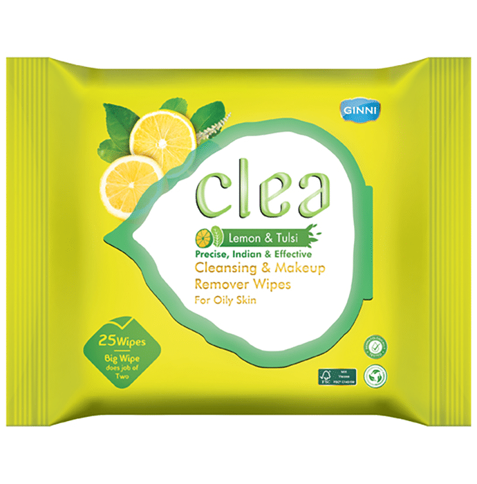 Ginni Clea Cleansing & Make-Up Remover Wipes Lemon & Tulsi