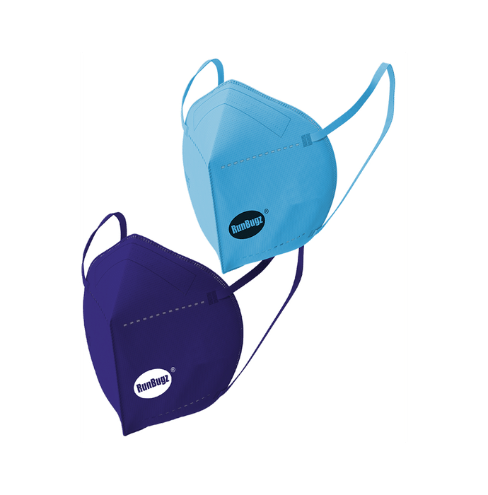 Runbugz N95 Disposable Blue & Dark Blue Mask for Boys