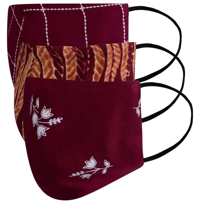 Faballey Mahogany 3 Ply Balloon Reusable Mask Set