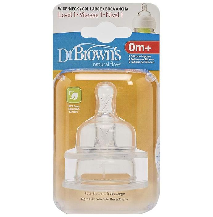 Dr Brown's Natural Flow Level 3 Silicone Wide Neck Nipple 6m+