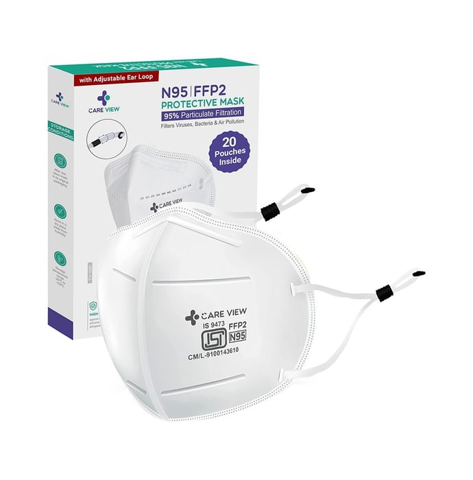 Care View CV1221 N95 FFP2 with Adjustable Ear Loop Protective Mask White