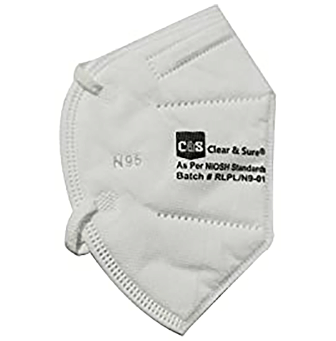 Clear & Sure N95 Reusable Cloth Mask With Melt Blown Fabric Layer