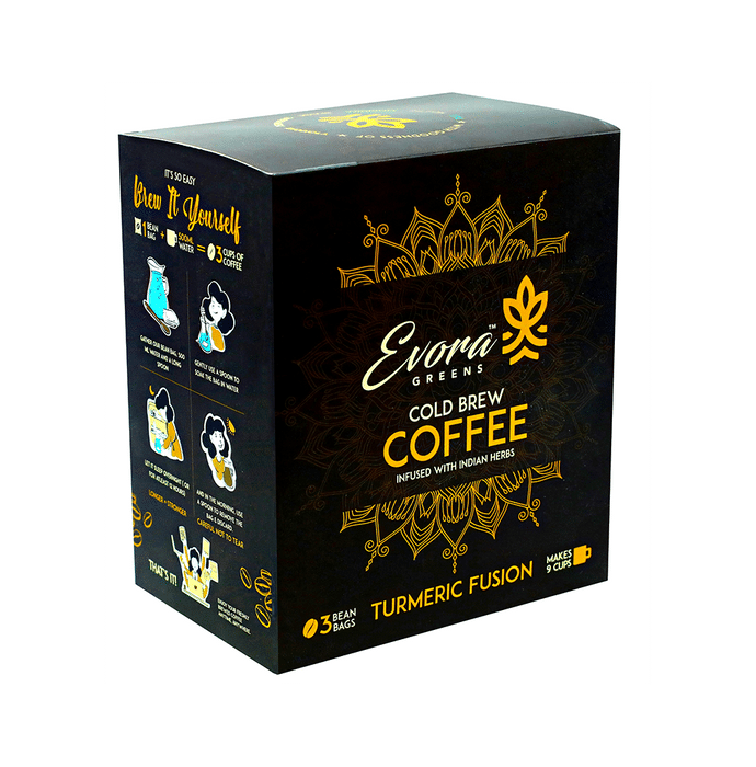 Evora Greens Cold Brew Coffee Bean Bag (50gm Each) Turmeric Fusion
