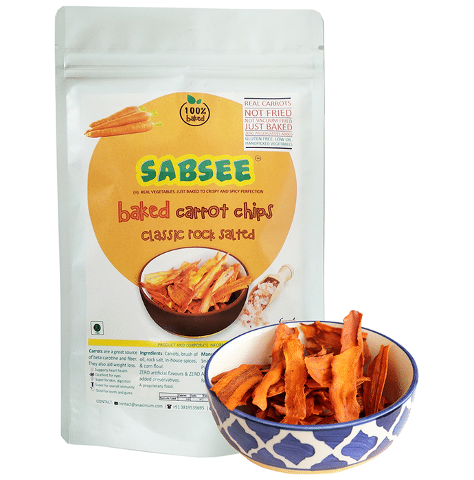 Sabsee Baked Carrot Chips Classic Rock Salted Pack of 2