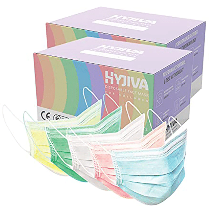 Hyjiva 3 Ply Disposable Face Mask for Children (50 Each) Assorted
