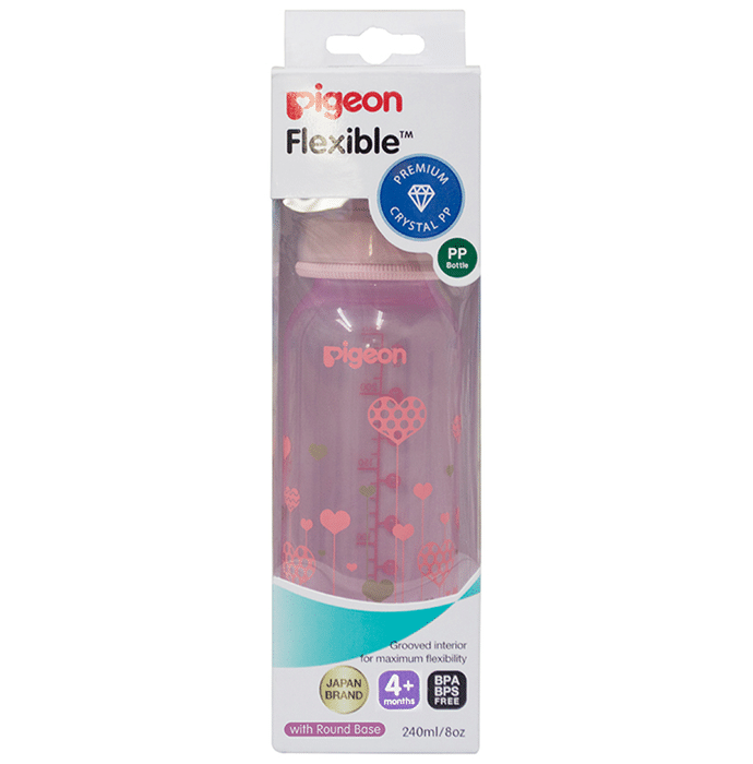 Pigeon Peristaltic Clear Nursing Bottle Rpp Abstract Pink