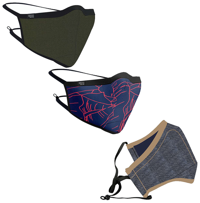 Cross Color Ultra Shield CC 95 Reusable Cotton Face Mask Free Size Assorted 18