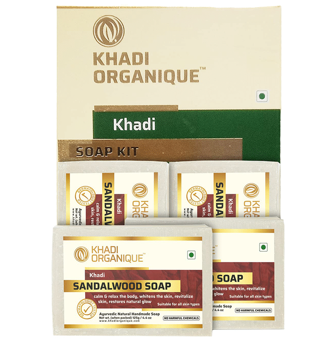 Khadi Organique Sandalwood Khadi Soap Kit (125gm Each)