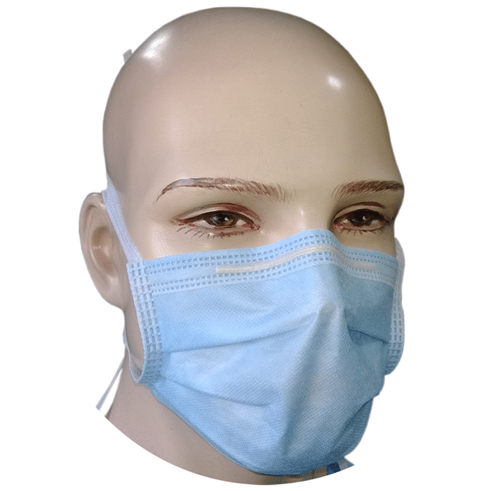 Medisafe 3 Ply Face Mask with Meltblown Filter Blue Ribbon