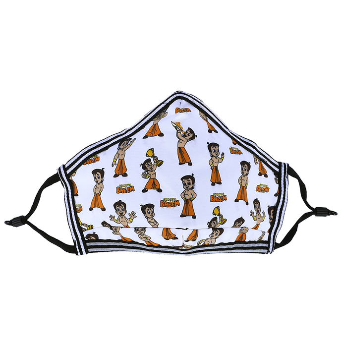 Vibe Chhota Bheem Premium Re-Usable Face Mask for Kids with 25 Filters Free Size Pose