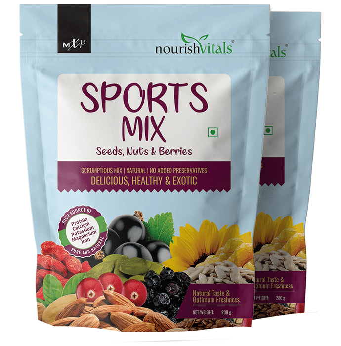 NourishVitals Sports Mix Seeds, Nuts & Berries (200gm Each)